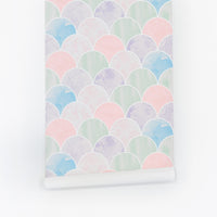 pastel scallop tiles inspired removable wallpaper