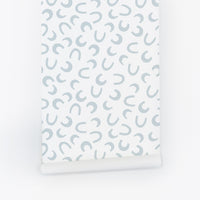 blue modern horseshoe pattern removable wallpaper design
