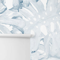 Modern watercolor design wall mural with palm leaf design
