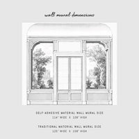 window view design wall mural for vintage inspired home interior